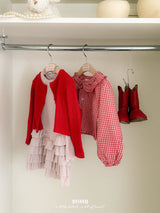 ［BANANAJ］Bell check blouse