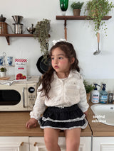 ［second moment］Lace denim cancan skirt