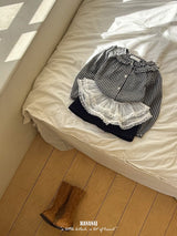 ［BANANAJ］Bell check blouse