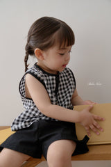 ［bebenine］Areum check sleeveless set up