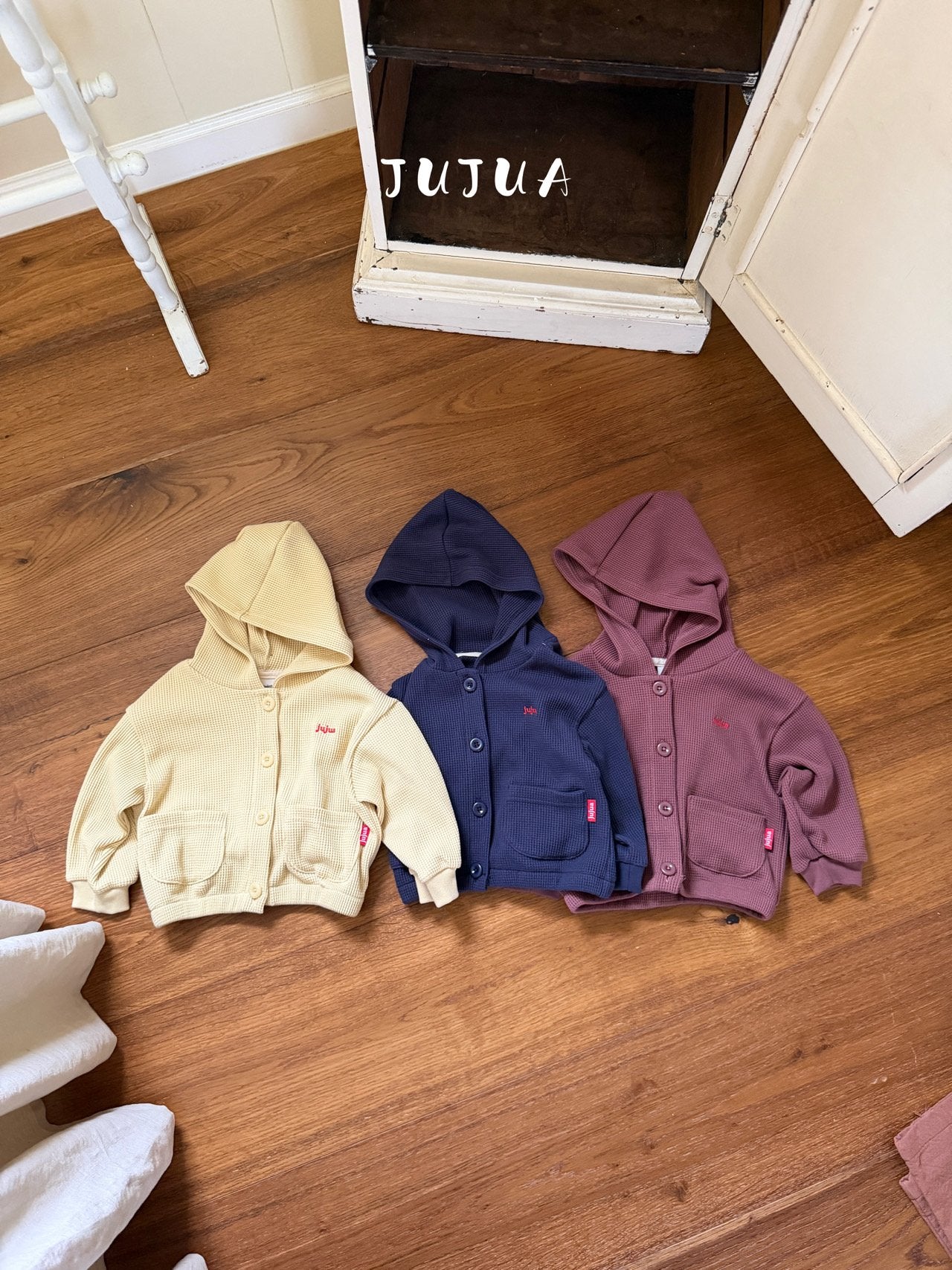 ［jujua］Waffle hood jacket