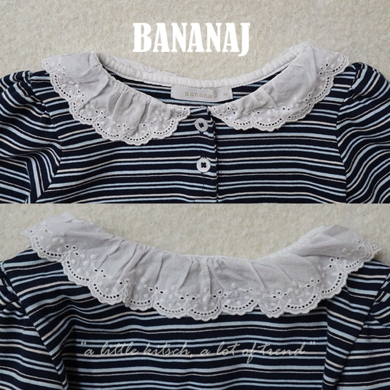 ［BANANAJ］Puel stripe collar blouse