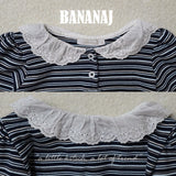 ［BANANAJ］Puel stripe collar blouse