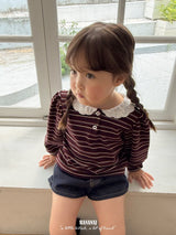 ［BANANAJ］Puel stripe collar blouse