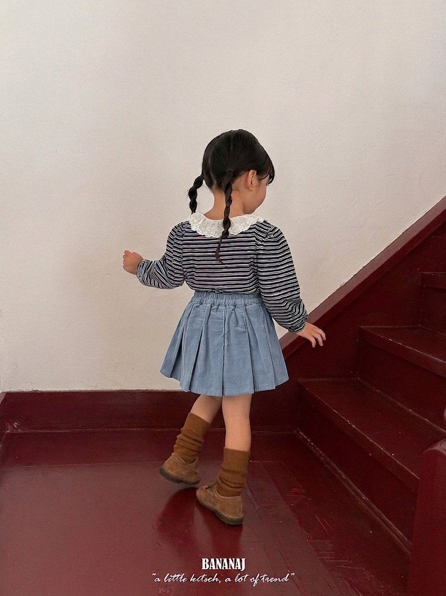 ［BANANAJ］Puel stripe collar blouse