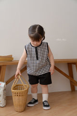 ［bebenine］Areum check sleeveless set up