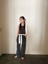 ［comma］Stripe double strap sleeveless tops