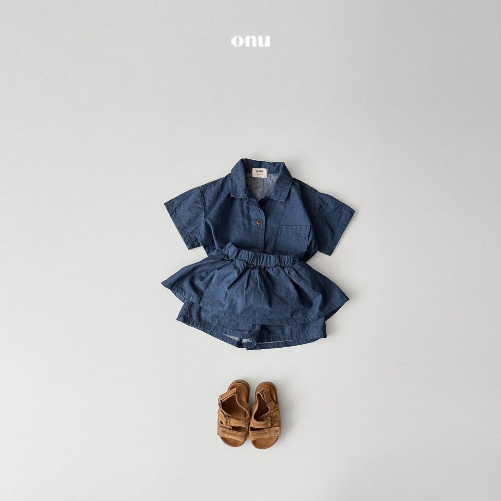 ［onu］Denim skirt pants