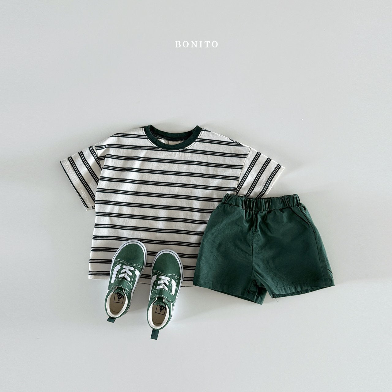 ［Bonito］Point neck stripe tee