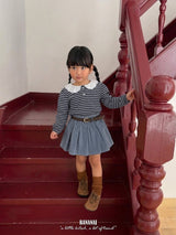 ［BANANAJ］Puel stripe collar blouse