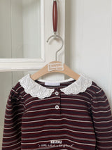 ［BANANAJ］Puel stripe collar blouse