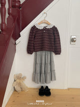 ［BANANAJ］Puel stripe collar blouse