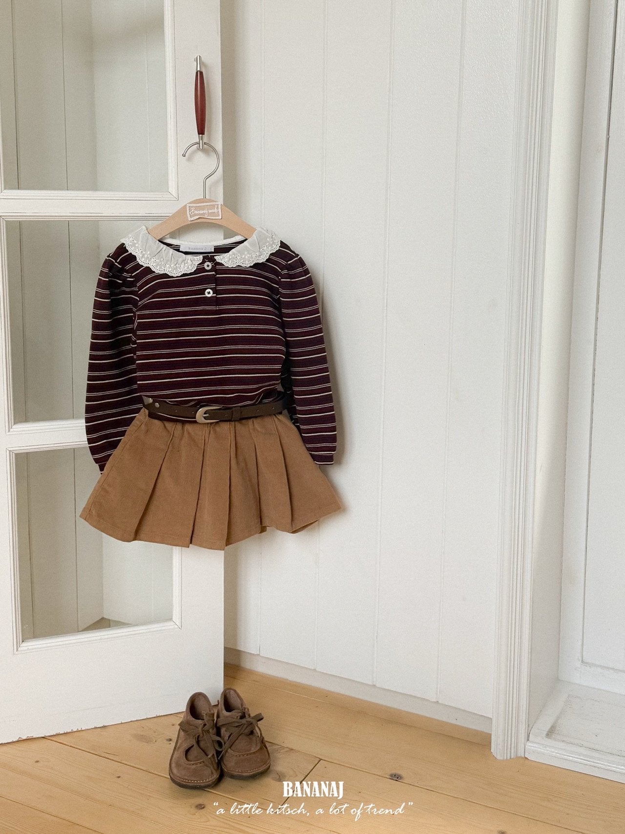 ［BANANAJ］Puel stripe collar blouse