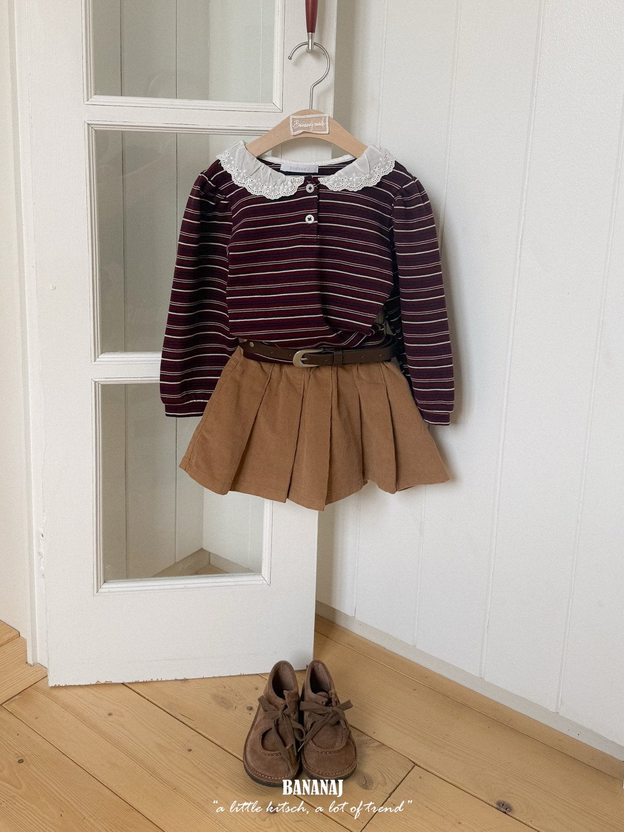 ［BANANAJ］Puel stripe collar blouse