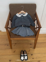 ［BANANAJ］Puel stripe collar blouse
