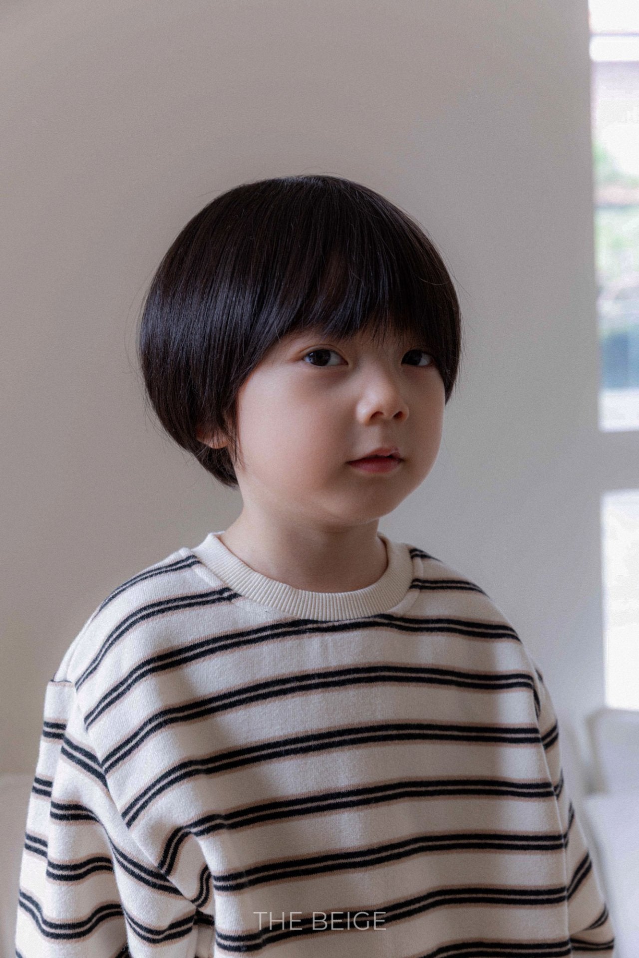 ［The beige］Stripe mtm