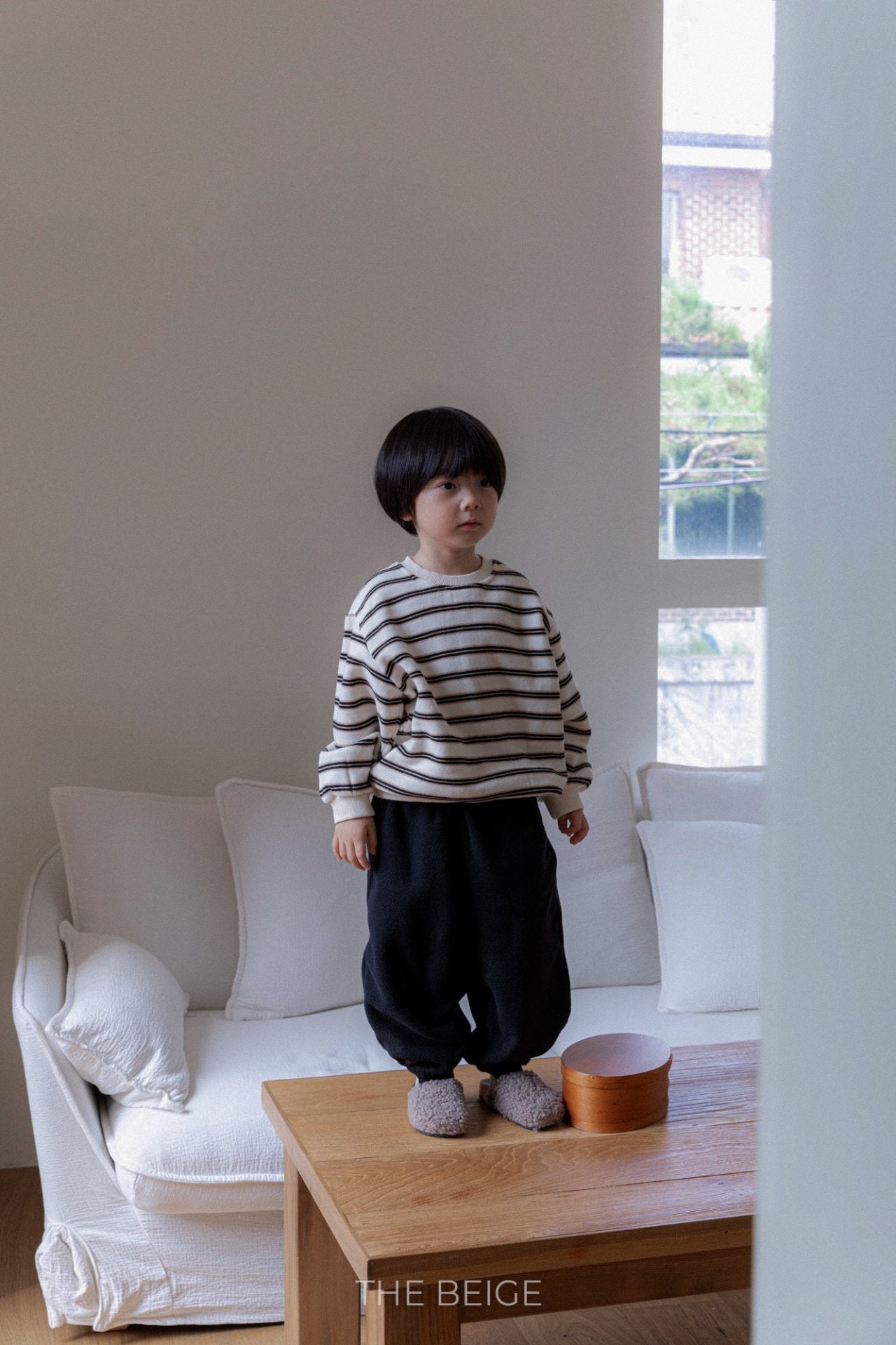 ［The beige］Stripe mtm