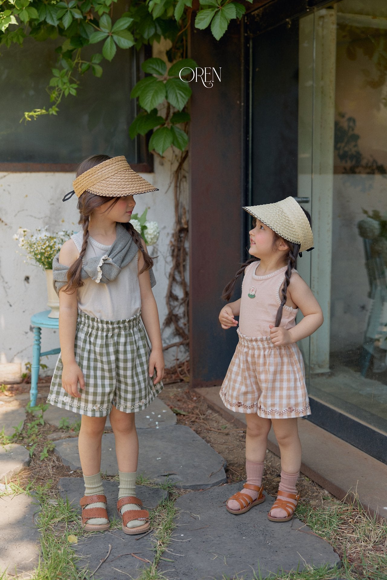 ［OREN］Cielo embroidery check short pants