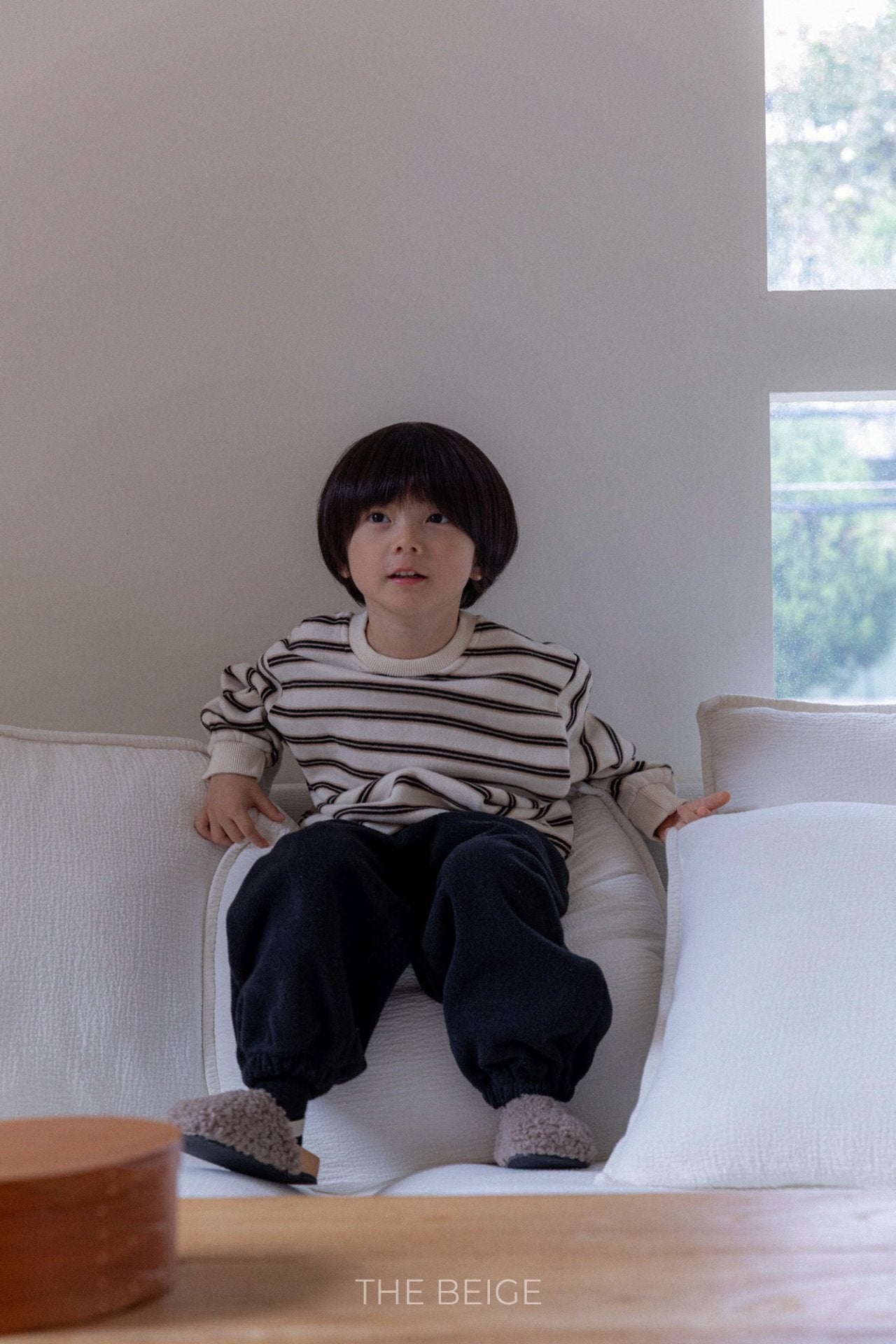 ［The beige］Stripe mtm