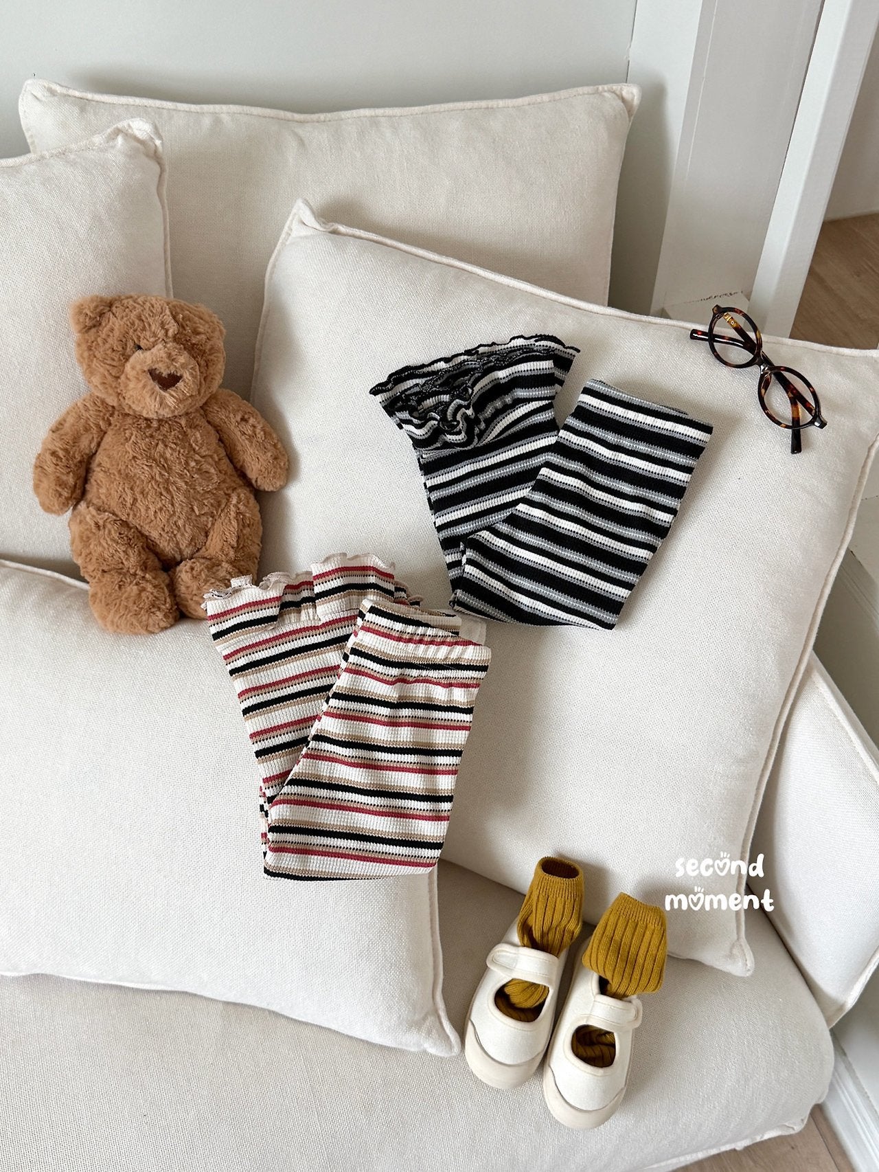 ［second moment］Peanut stripe frill pants