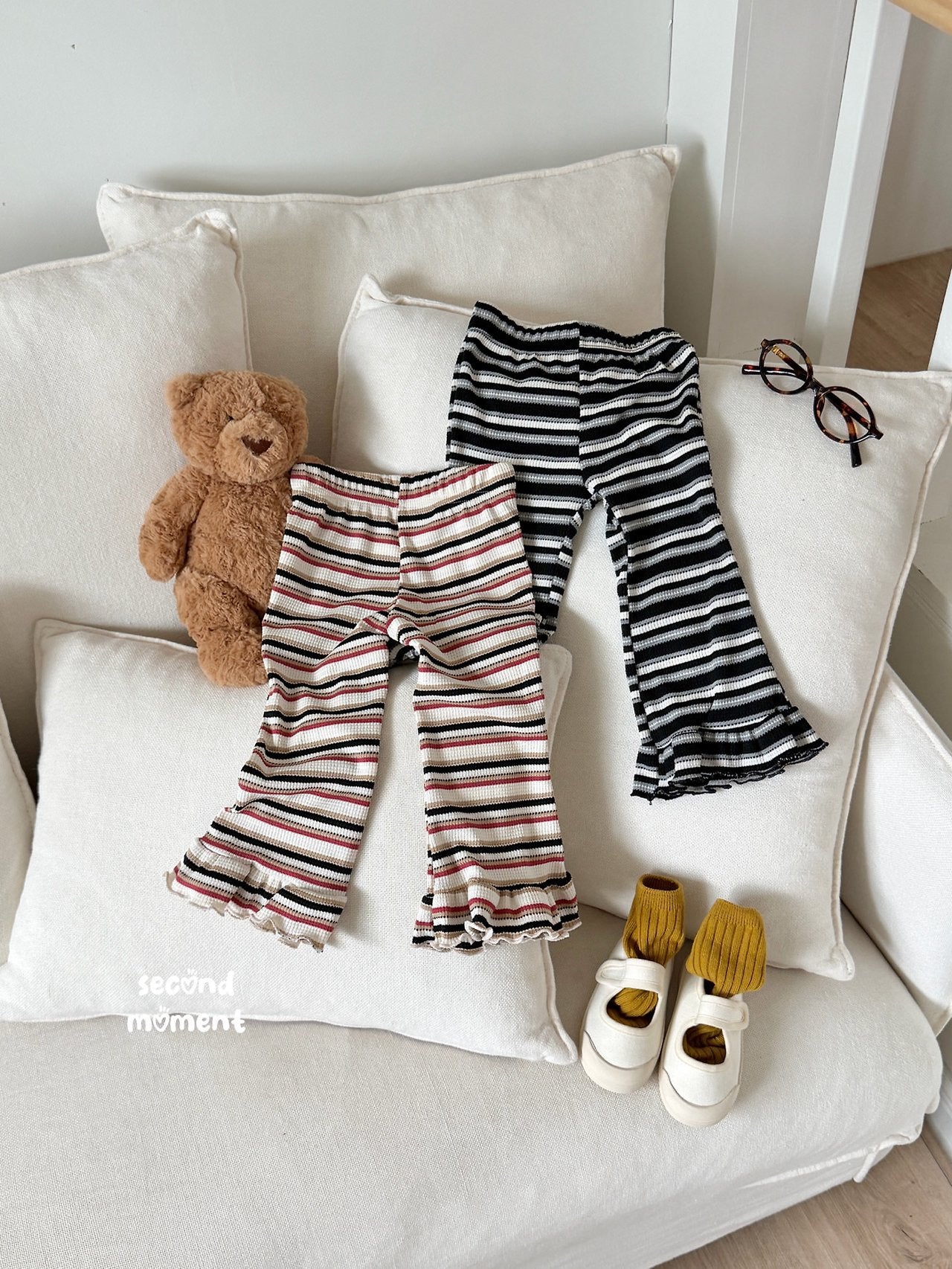 ［second moment］Peanut stripe frill pants