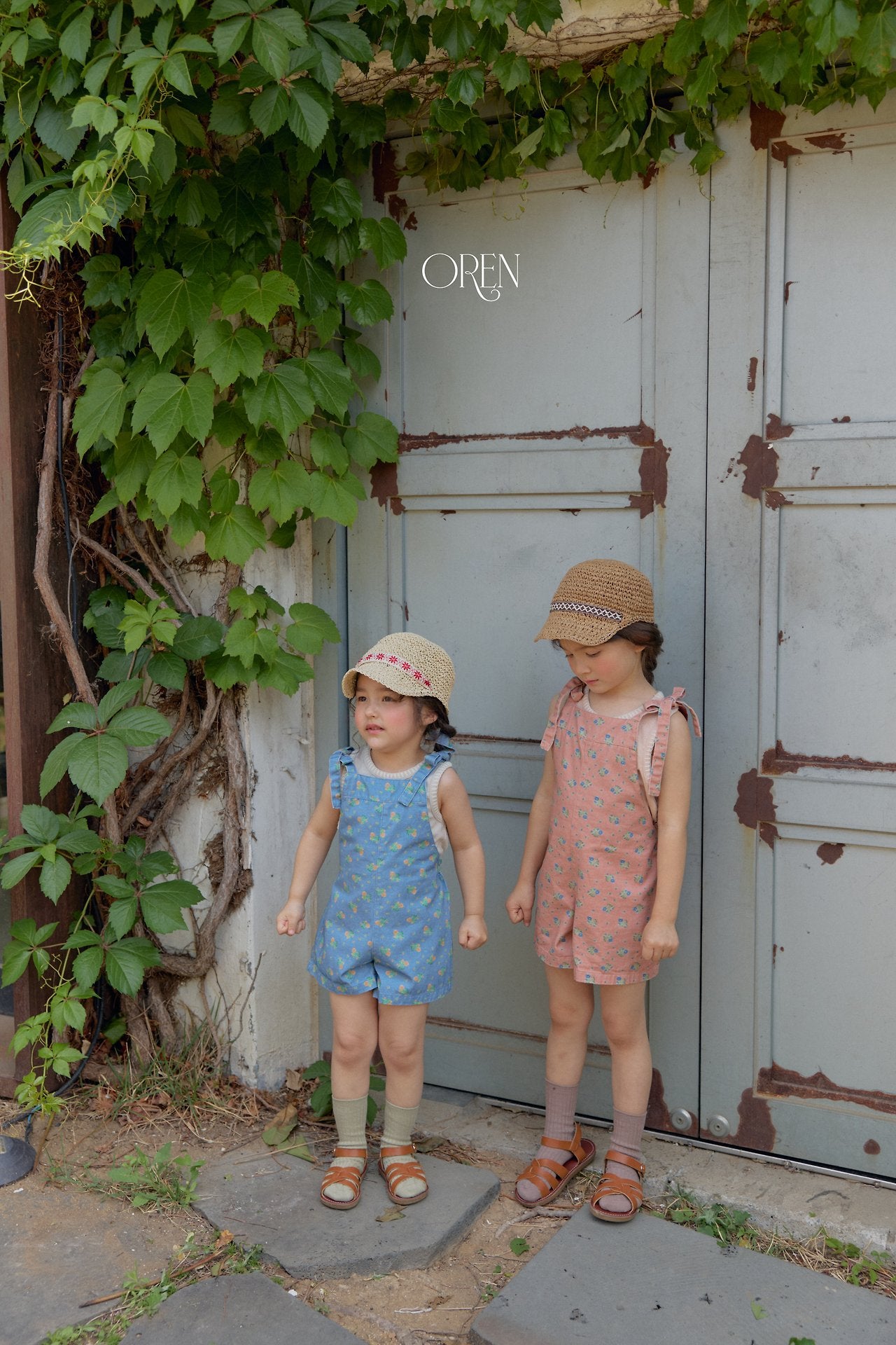 ［OREN］Camellia short overalls