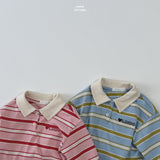 ［LINDO］Stripe collar tops