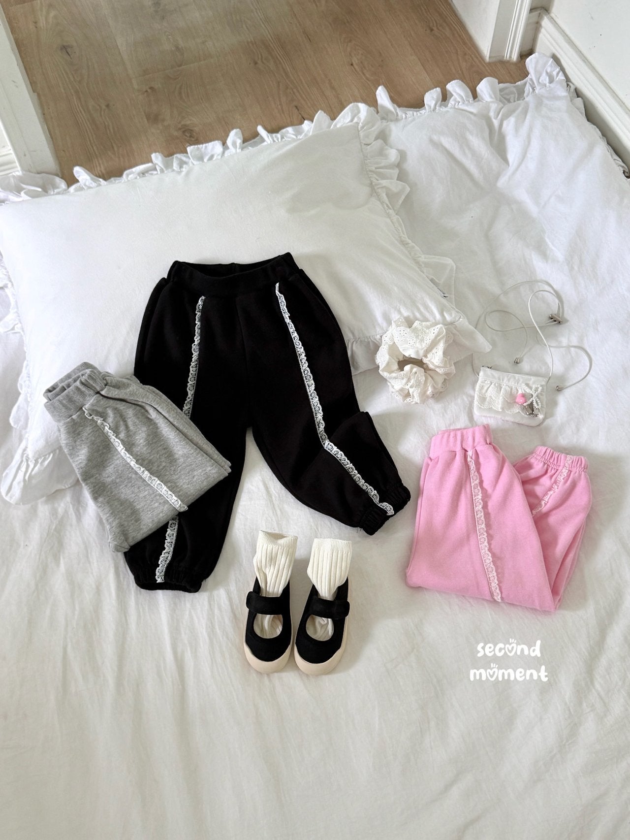 ［second moment］Lace jpgger pants