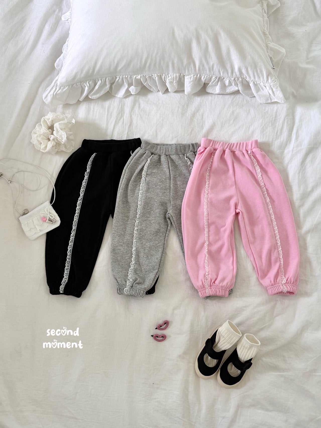 ［second moment］Lace jpgger pants