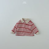 ［LINDO］Stripe collar tops