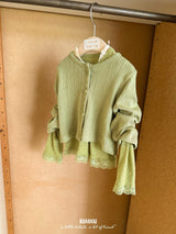 ［BANANAJ］Lace shirring tee