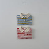 ［LINDO］Stripe collar tops