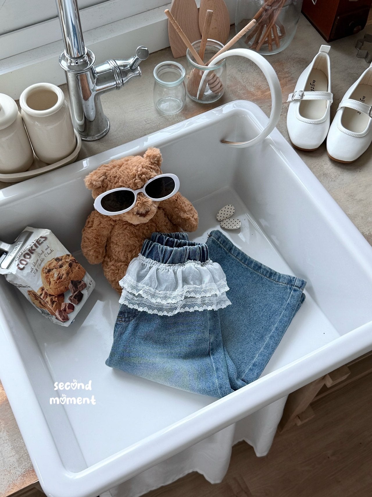 ［second moment］Love tutu denim pants