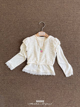 ［BANANAJ］Lace shirring tee