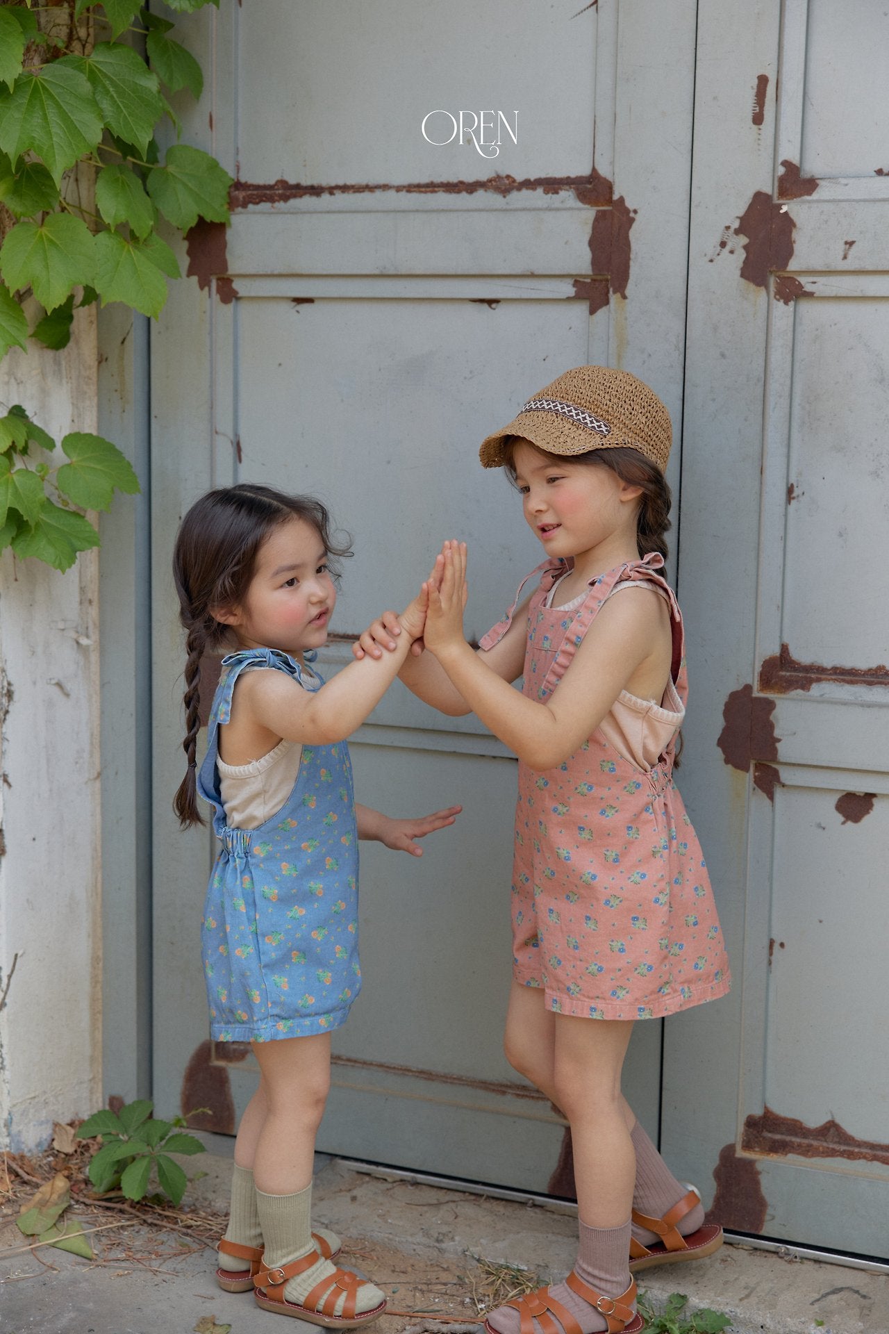 ［OREN］Camellia short overalls