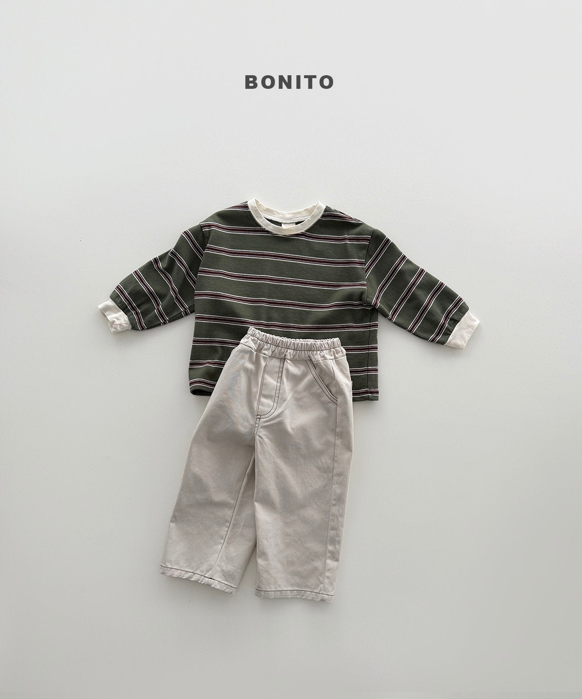 ［Bonito］Haru stripe collar tee