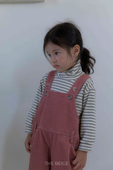 ［The beige］Stripe high neck tee