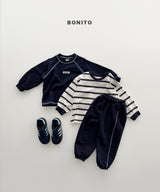 ［Bonito］Haru stripe collar tee
