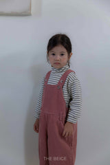 ［The beige］Stripe high neck tee