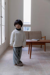 ［The beige］Stripe high neck tee