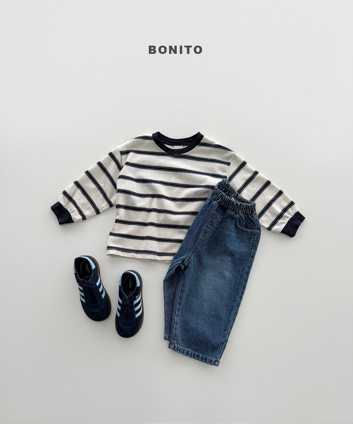 ［Bonito］Haru stripe collar tee