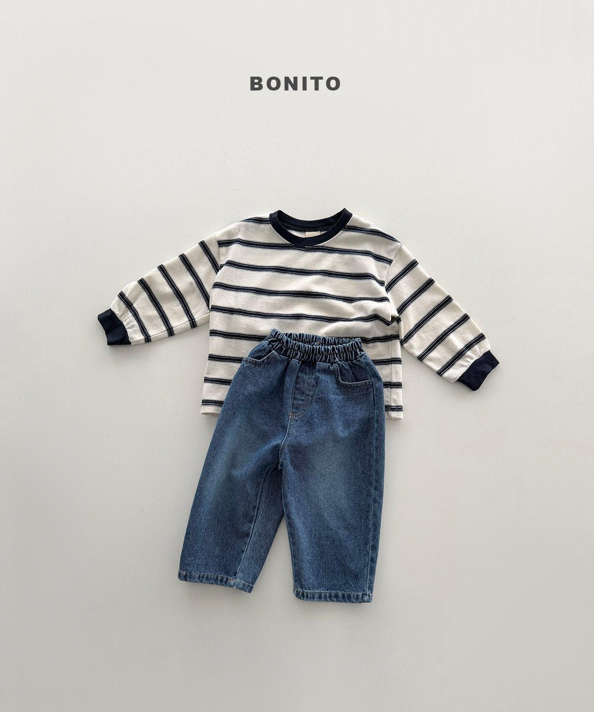 ［Bonito］Haru stripe collar tee