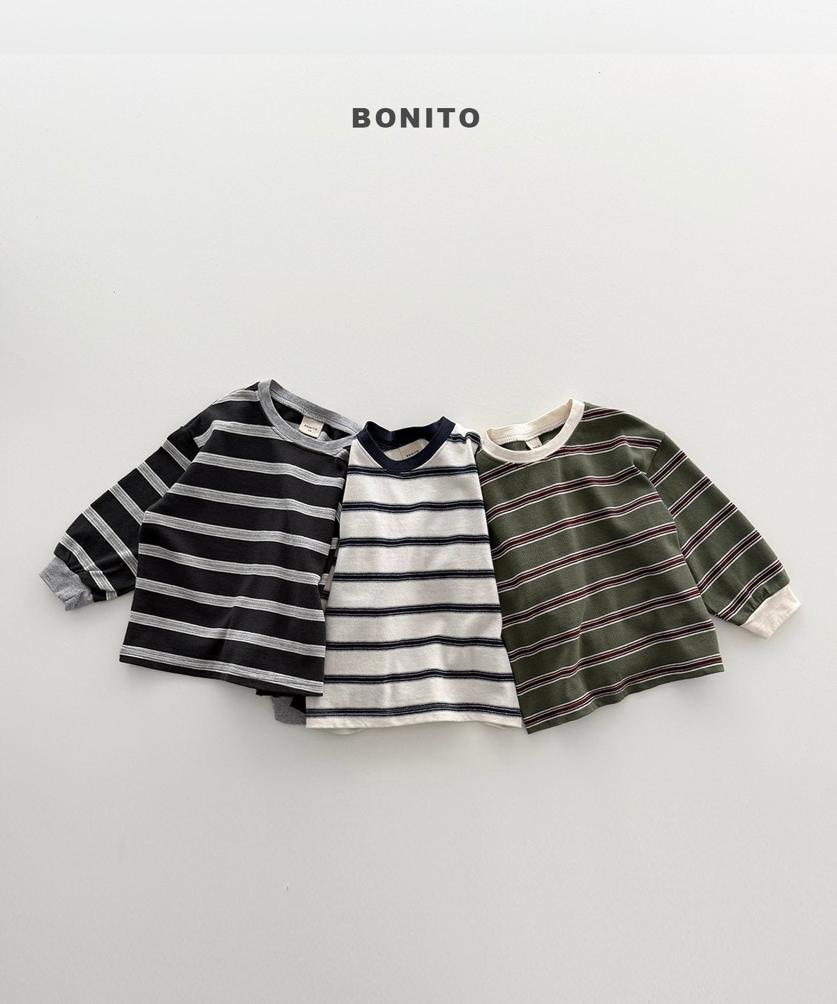 ［Bonito］Haru stripe collar tee