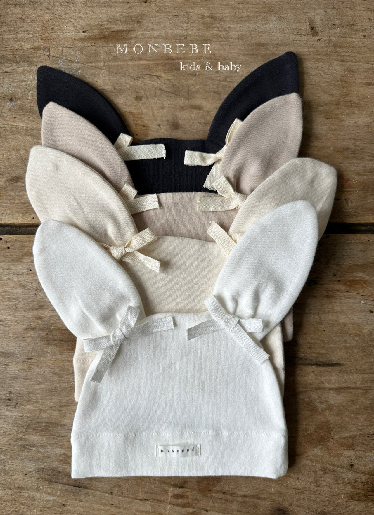 ［monbebe］Bunny ribbon beanie