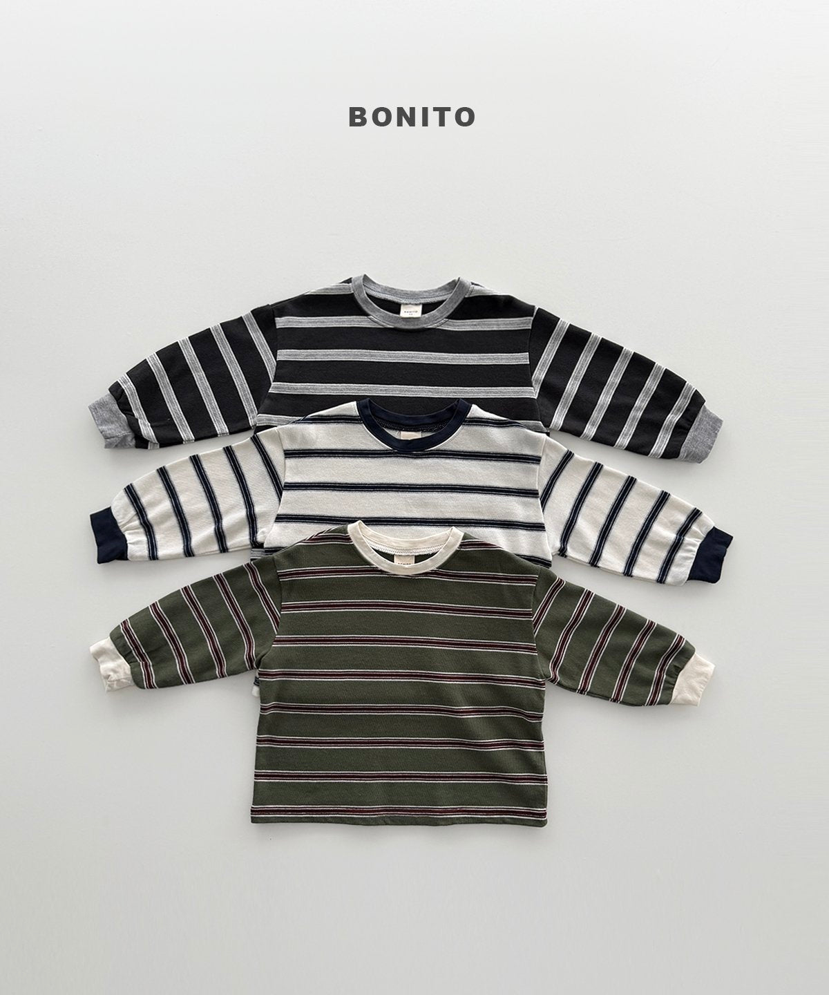 ［Bonito］Haru stripe collar tee