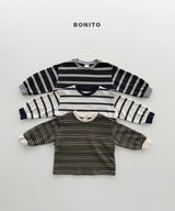 ［Bonito］Haru stripe collar tee