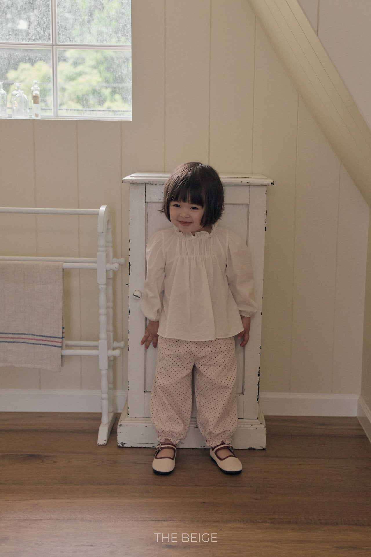 ［The beige］Shirring Blouse