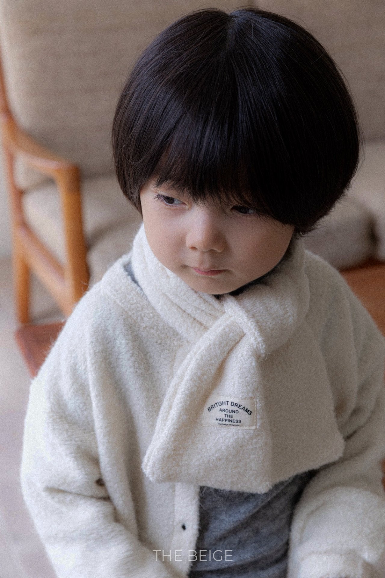 ［The beige］Warm high neck tee