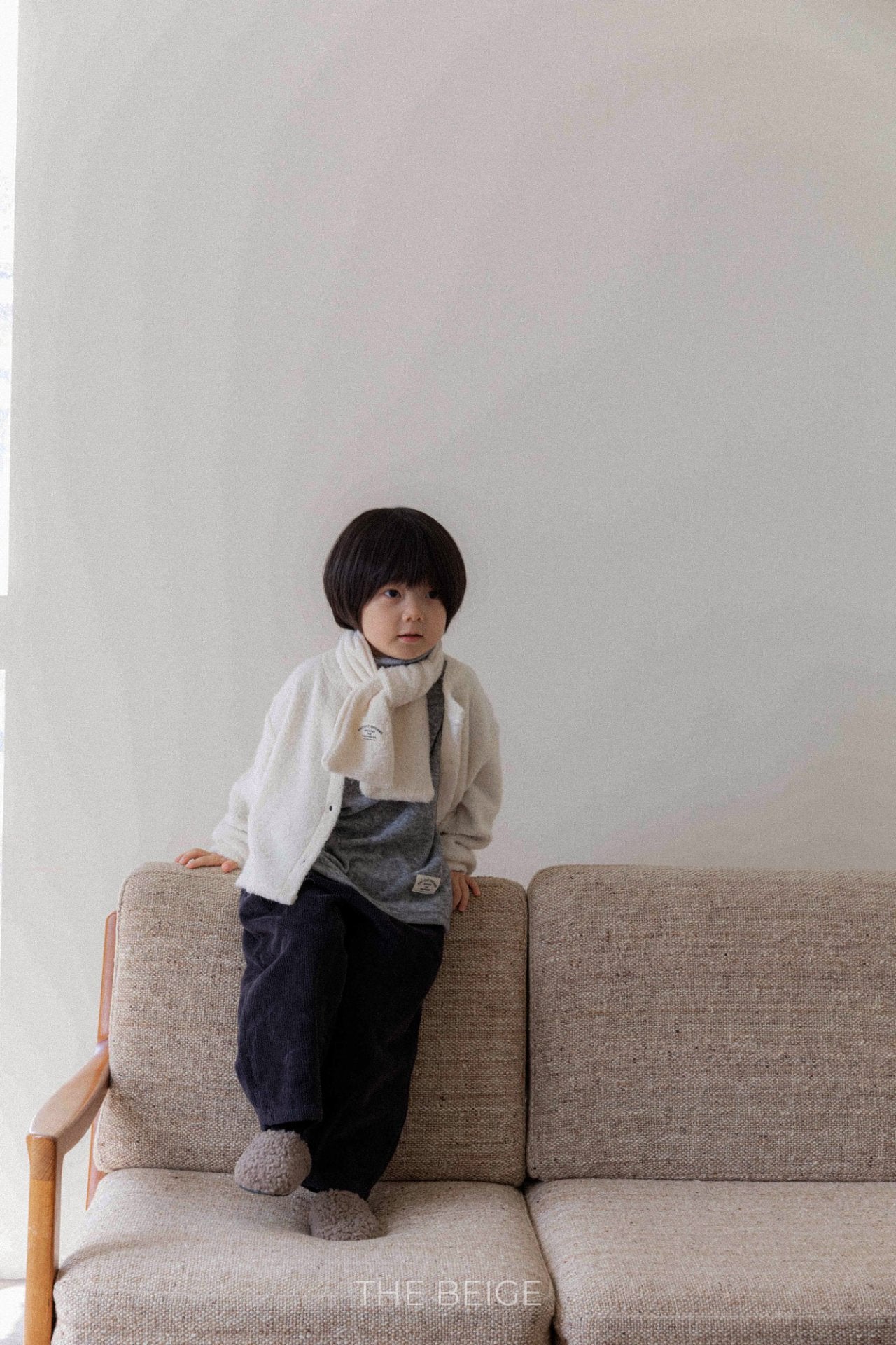 ［The beige］Warm high neck tee