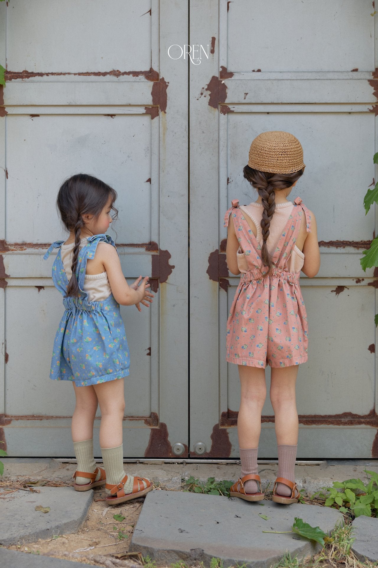［OREN］Camellia short overalls